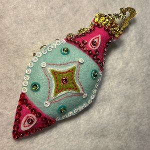Handmade, retro-vintage felt ornaments.